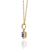 14KT Yellow Gold Oval Tanzanite and Diamond Pendant