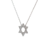 14KT White Gold Star Of David Diamond Pendant