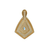 Vintage 1970s 14KT Yellow Gold Diamond And Blue Topaz Pendant