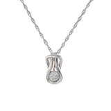 14KT White Gold Love Knot Diamond Pendant