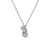 14KT White Gold Love Knot Diamond Pendant