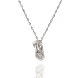 14KT White Gold Love Knot Diamond Pendant