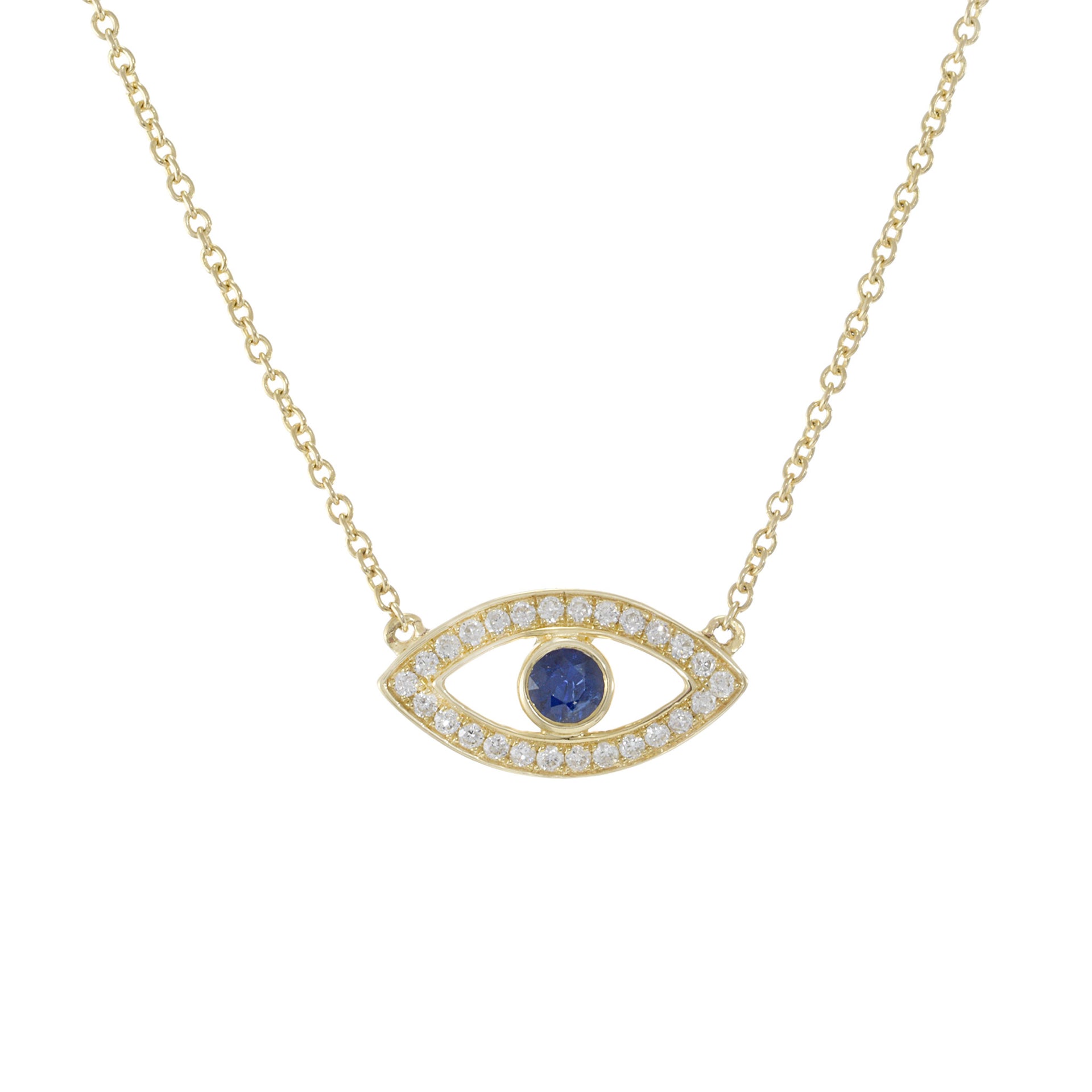 14KT Yellow Gold Diamond Eye Pendant