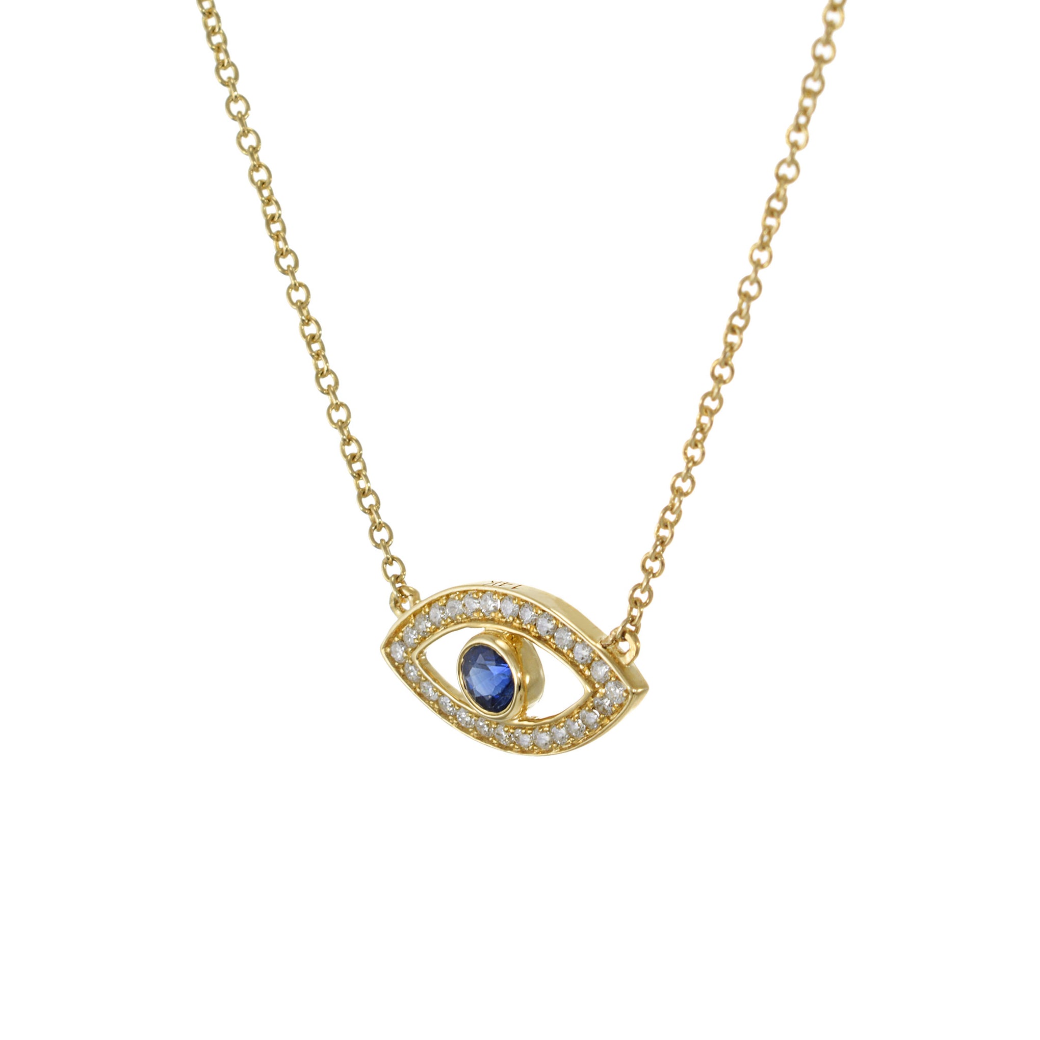 14KT Yellow Gold Diamond Eye Pendant