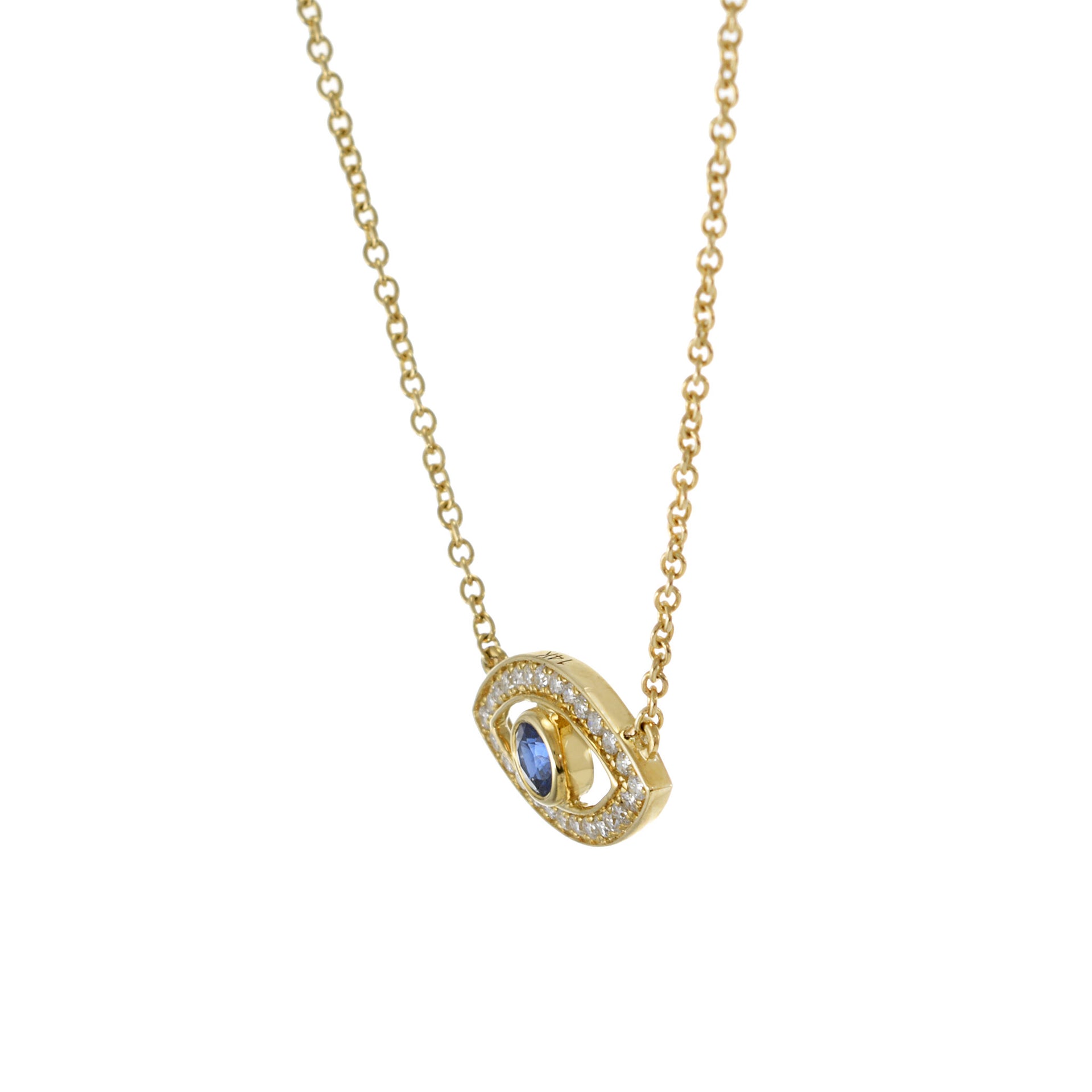 14KT Yellow Gold Diamond Eye Pendant