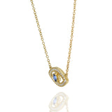 14KT Yellow Gold Diamond Eye Pendant