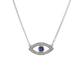 14KT White Gold Diamond Evil Eye Pendant