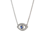 14KT White Gold Diamond Evil Eye Pendant