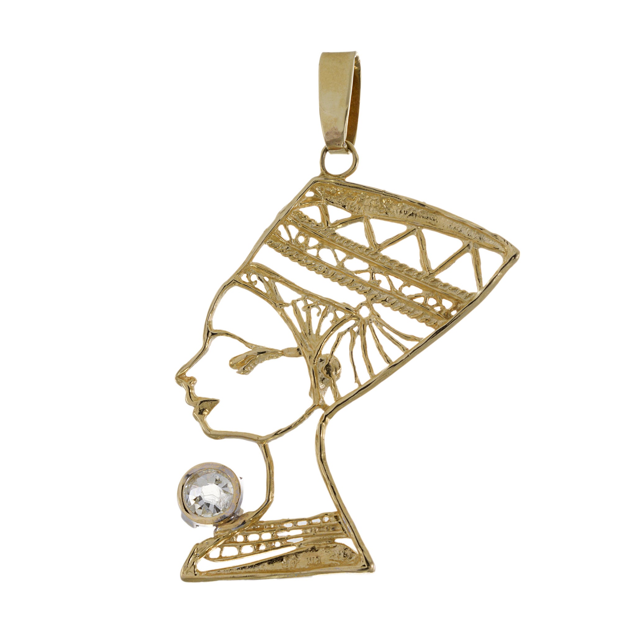 Antique Victorian Era 14KT Nefertiti Diamond Pendant