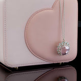 Estate Retro 14KT White Gold Kunzite and Diamond Pin/Pendant