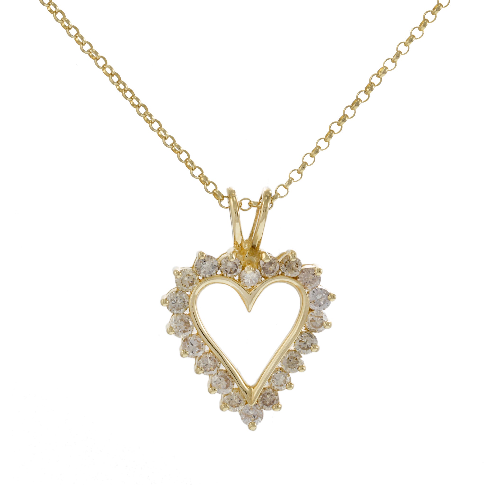 14KT Yellow Gold Heart-Shaped Diamond Pendant