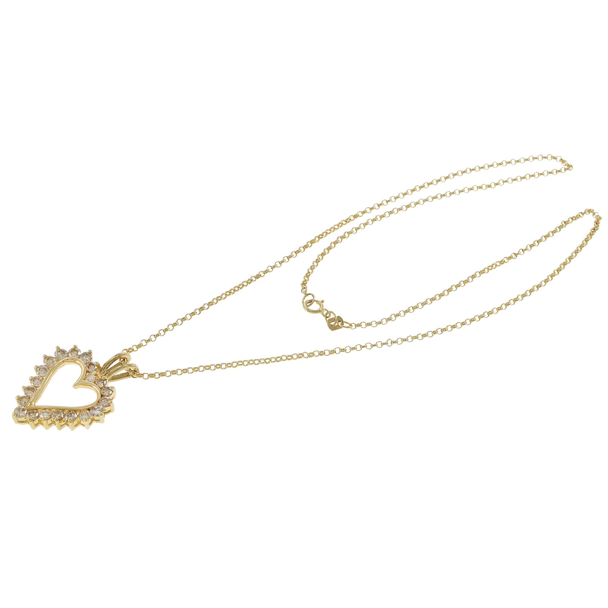 14KT Yellow Gold Heart-Shaped Diamond Pendant