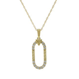 Oval Link Diamond Pendant Necklace in 14KT Yellow Gold