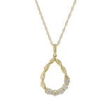 Twisted Rope Pear-Shaped Diamond Pendant Necklace in 14KT Yellow Gold