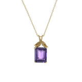 14KT Yellow Gold Estate Amethyst With Gold Leaves