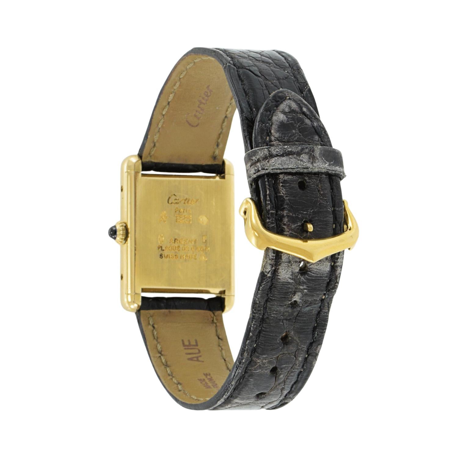 Vintage 1980s Must de Cartier Paris Tank Watch – Mechanical Manual Wind