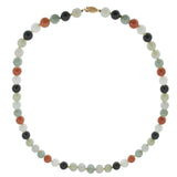 Genuine Multi-Colored Jade Bead Necklace