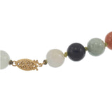 Genuine Multi-Colored Jade Bead Necklace