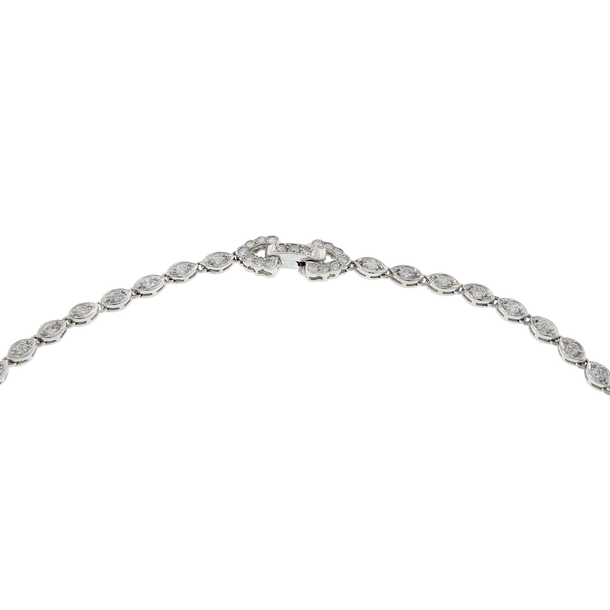 Estate Art Nouveau Era Platinum and Diamond Drop Necklace