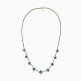 18KT Yellow Gold Emerald And Diamond Necklace