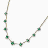 18KT Yellow Gold Emerald And Diamond Necklace