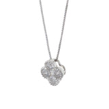 18KT White Gold Diamond Clover Necklace