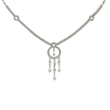 Estate 18KT White Gold Diamond Drop Necklace