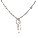 Estate 18KT White Gold Diamond Drop Necklace