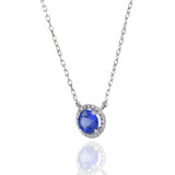 18KT White Gold Tanzanite And Diamond Necklace