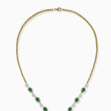 18KT Yellow Gold Jade and Diamond Necklace