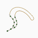 18KT Yellow Gold Jade and Diamond Necklace