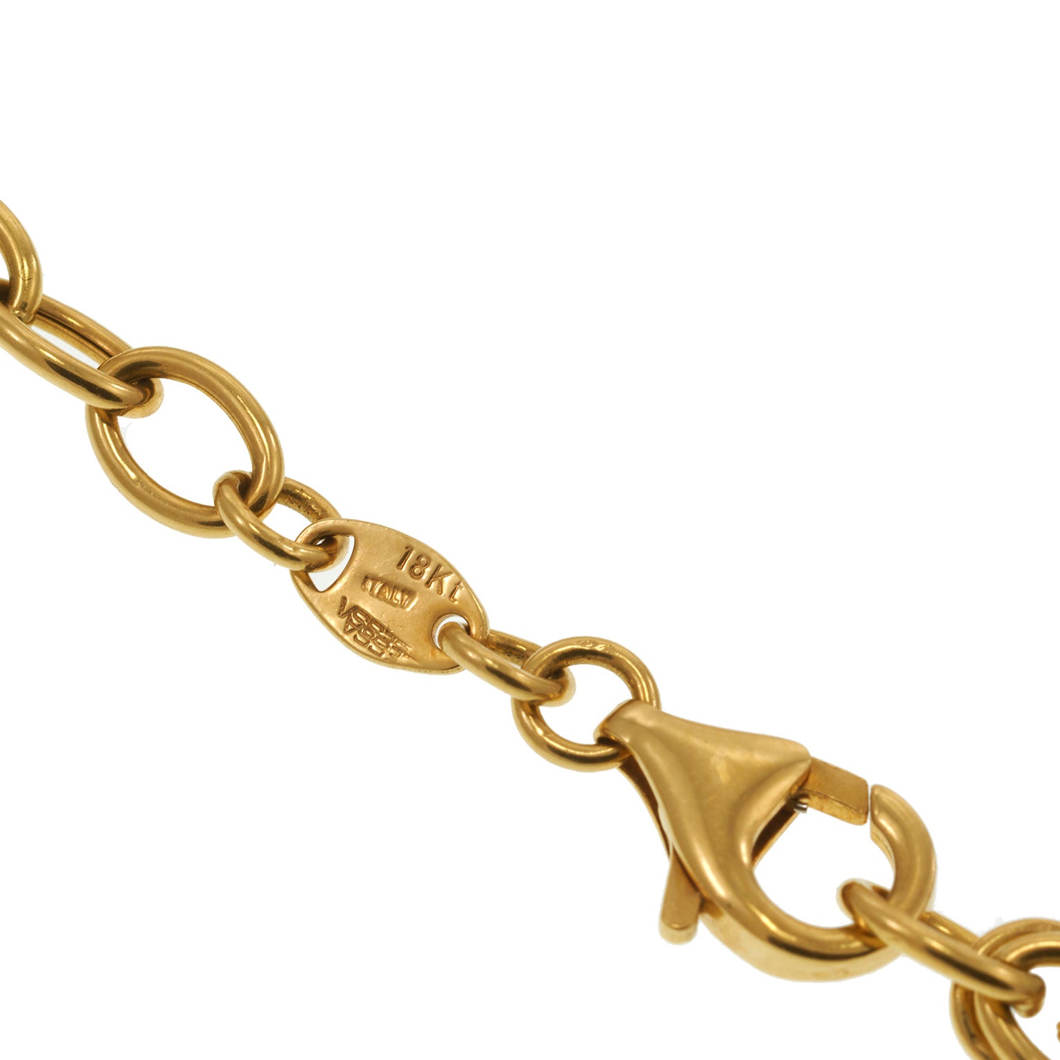 Estate Italian 18KT Yellow Gold Mesh Diamond Drop Necklace