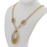 Estate Italian 18KT Yellow Gold Mesh Diamond Drop Necklace