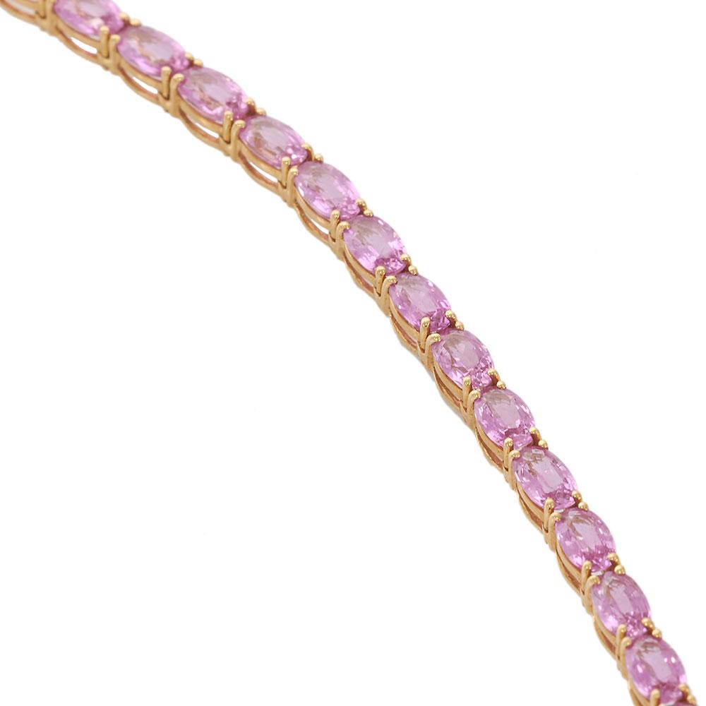 18KT Rose Gold Pink Sapphire 29-Inch Tennis Necklace