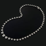 18KT White Gold Graduated Emerald & Multi-Cut Diamond Necklace