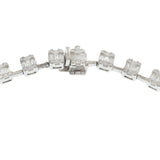 18KT White Gold Graduated Emerald & Multi-Cut Diamond Necklace