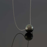 14KT White Gold 9–10MM Tahitian Grey Pearl Adjustable Necklace