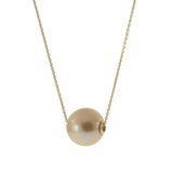 14KT Yellow Gold 9.8MM Golden South Sea Pearl Adjustable Necklace