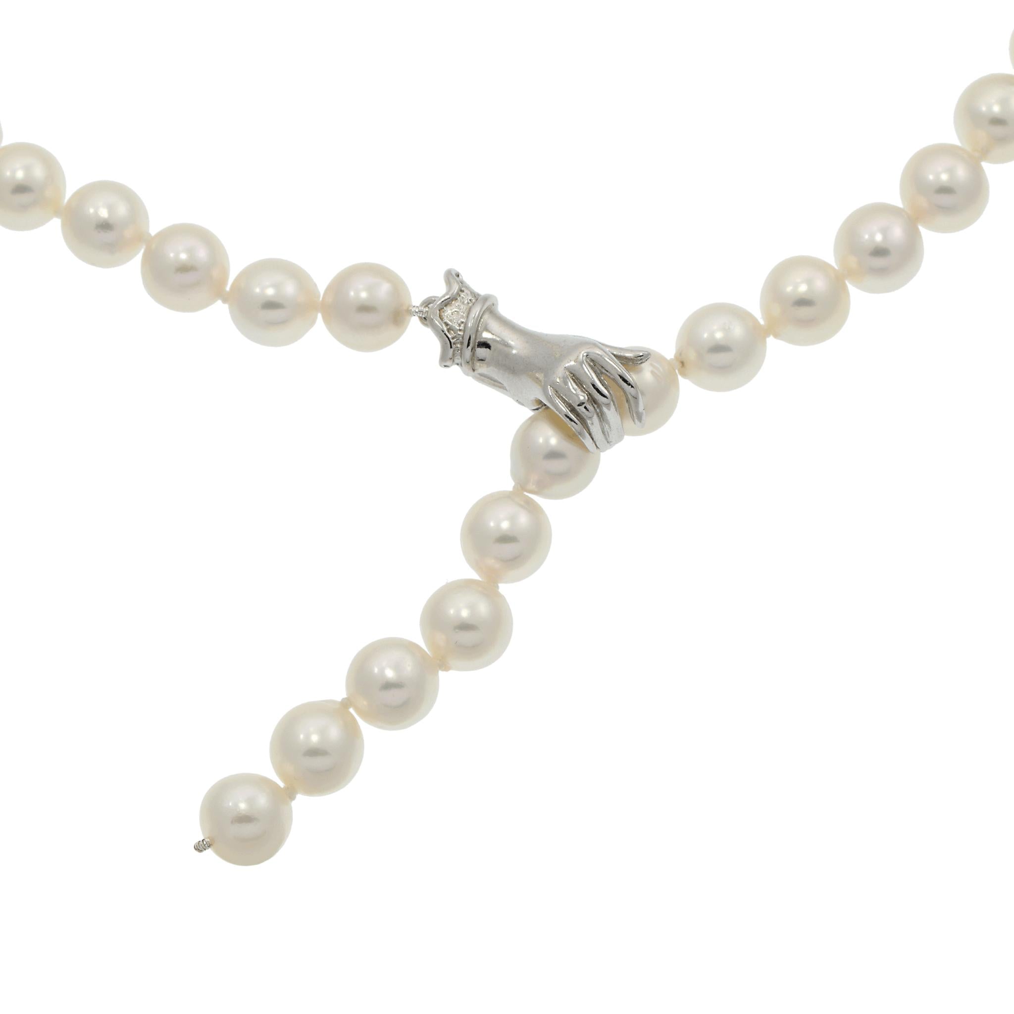 Genuine 8-8.5MM Japanese Akoya Pearl 18" Lariat Necklace