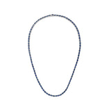 18KT White Gold Oval Cut Blue Sapphire Tennis Necklace