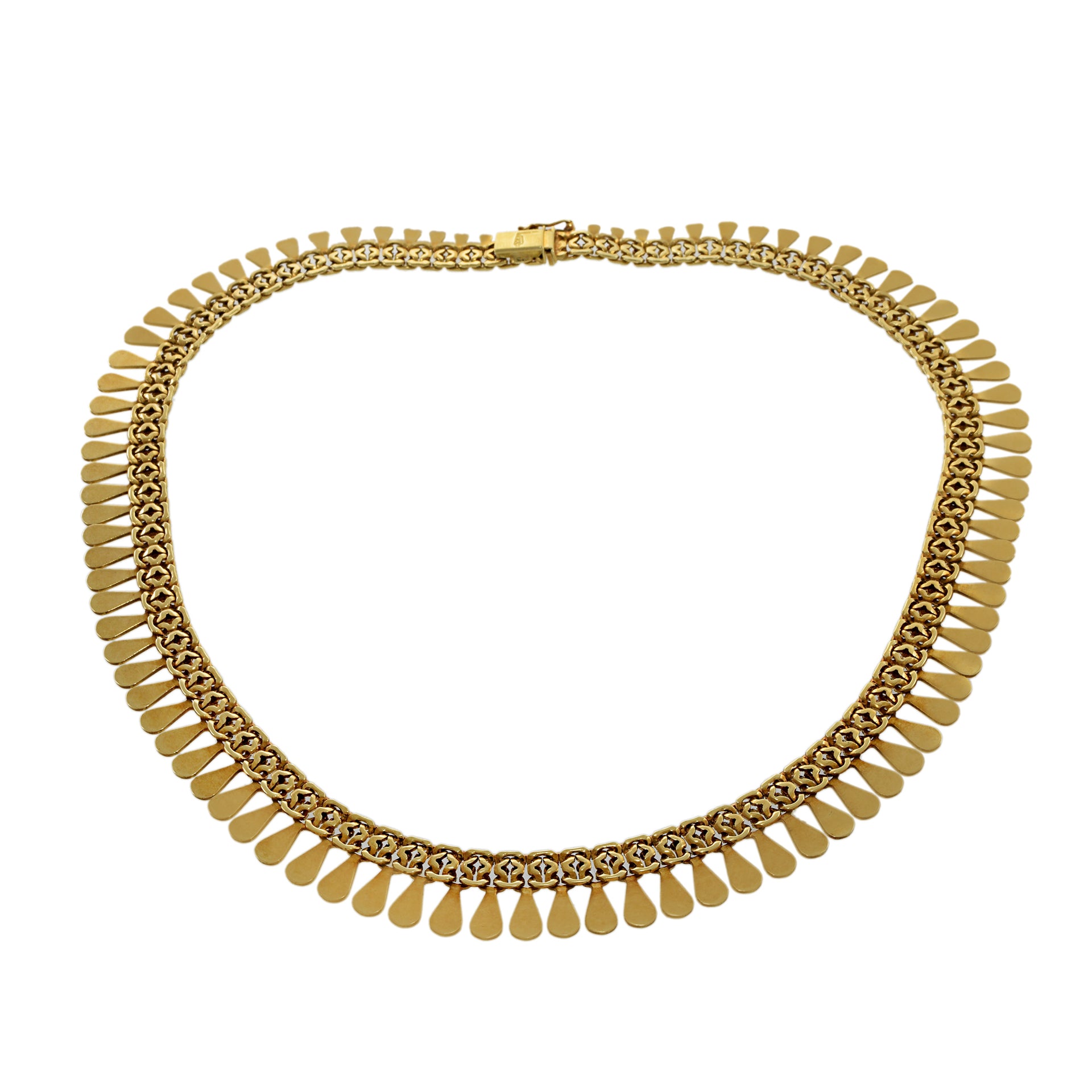 Antique Victorian Era 18KT Yellow Gold Cleopatra Bib Necklace