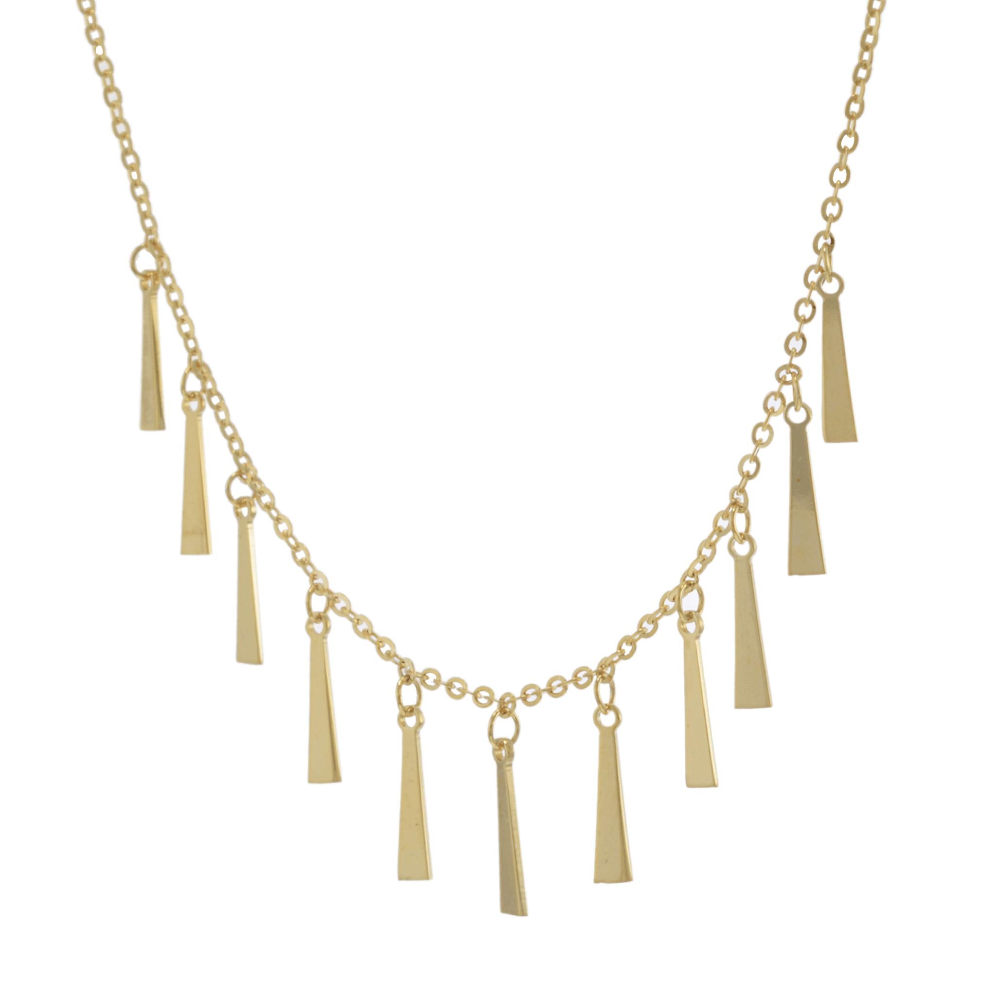 Adjustable Charm Choker Necklace in 14KT Yellow Gold