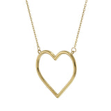 14KT Yellow Gold Heart Pendant Adjustable Necklace (16"-18")