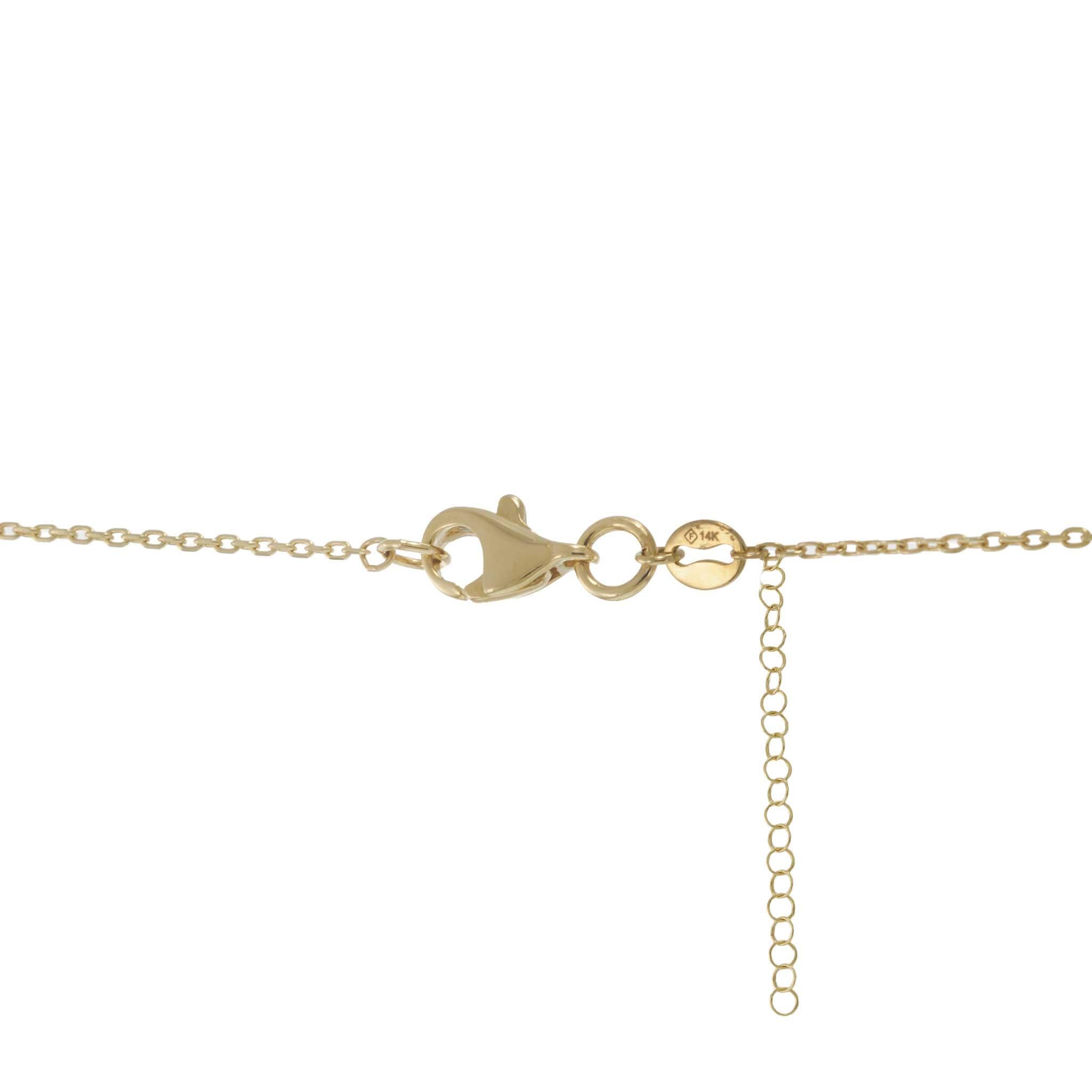 14KT Yellow Gold Heart Pendant Adjustable Necklace (16"-18")