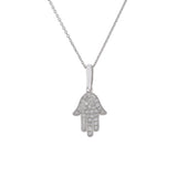 14KT White Gold Hamsa Diamond Pendant