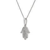 14KT White Gold Hamsa Diamond Pendant