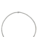 Vintage Retro Era 14KT White Gold Round Cut Diamond Link Necklace