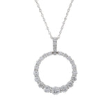 18KT White Gold Graduated Circle Diamond Pendant