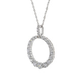 18KT White Gold Graduated Circle Diamond Pendant