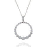 18KT White Gold Graduated Circle Diamond Pendant